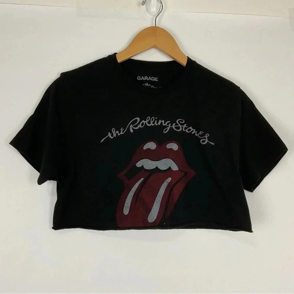 Garage The Rolling Stones Bravado Short Sleeve Crop Top Size Small - Picture 1 of 3